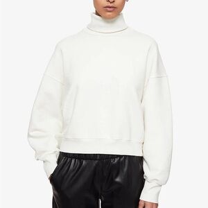 Anine Bing  Kian White Turtleneck Sweatshirt